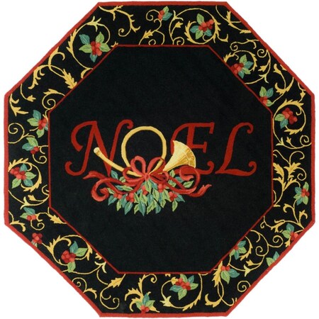 Safavieh 6 x 6 ft. Chelsea Holiday Round Area Rug, Black HK332B-6R